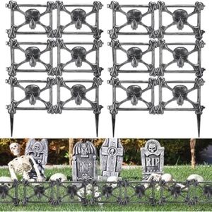 Decorative Skull Fence Panels - Silver